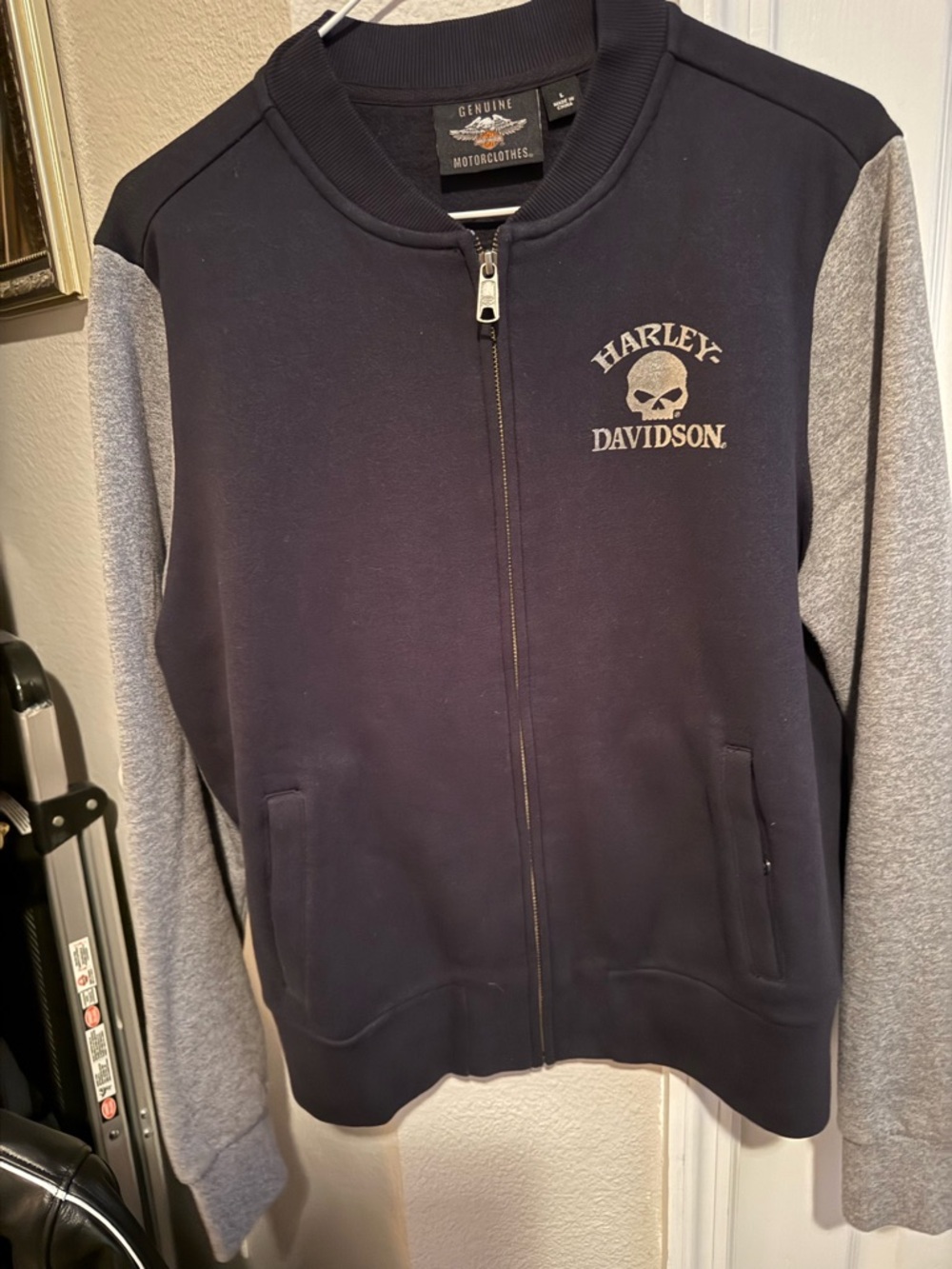 Harley-Davidson Black & Orange Motorclothes Zip Sweatshirt